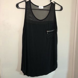 Edgy Mesh Collar Tank